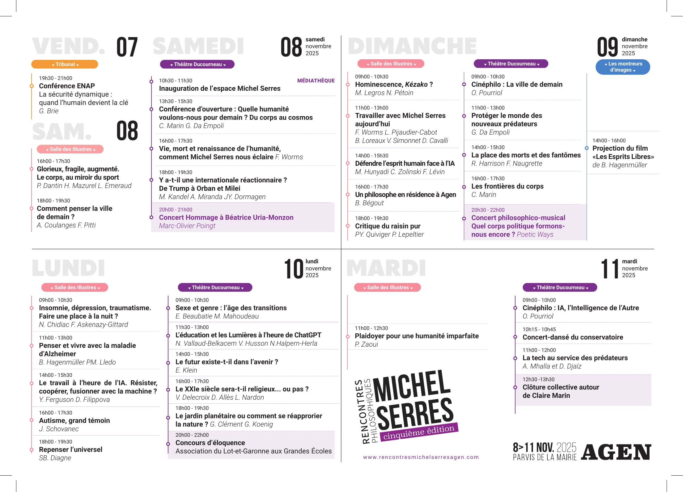 Programme 2025 des Rencontres Michel Serres en un coup d’œil